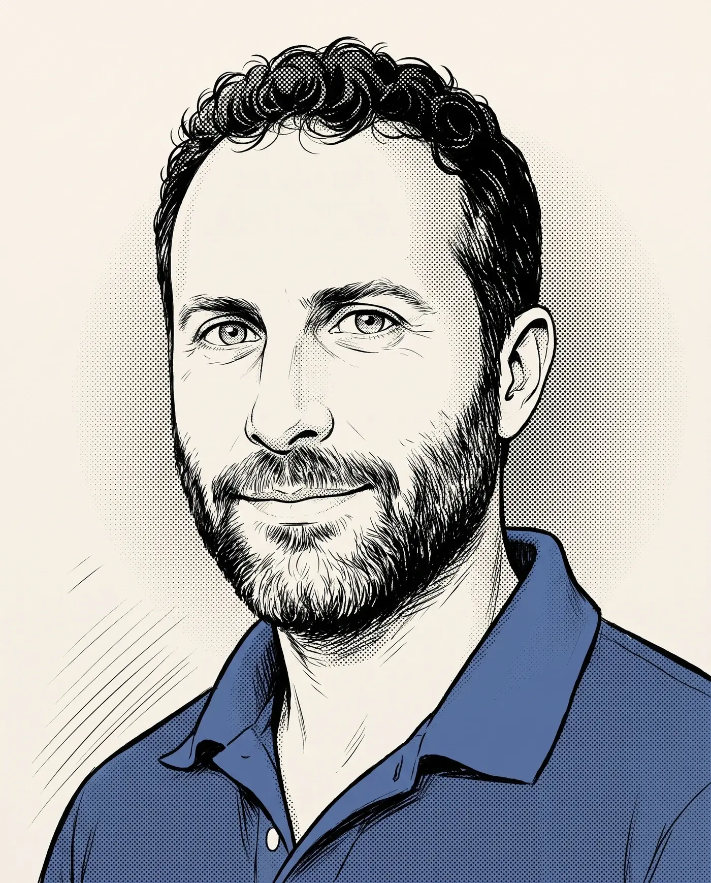 Illustrated portrait of Eyal Moskovitz